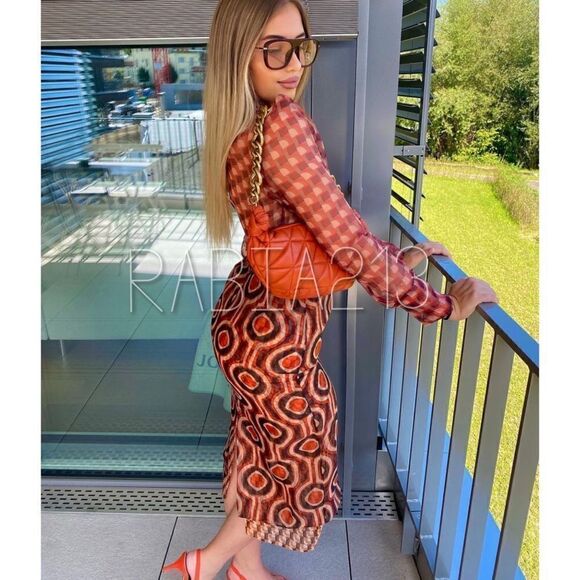 ZARA PRINTED ORGANZA BLOUSE - Picture 2 of 7